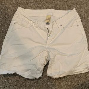 White Jean Shorts